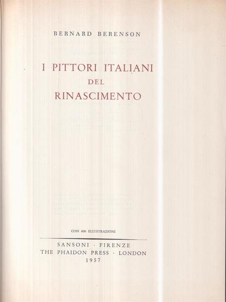 I pittori italiani del rinascimento