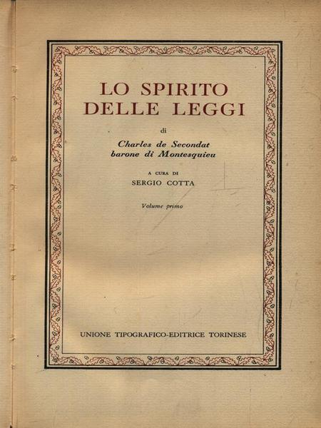 Lo spirito delle leggi 2vv