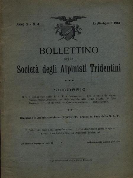 Bollettino della societa' degli alpinisti tridentini luglio-agosto 1913