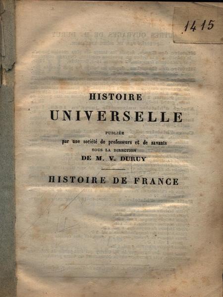 Histoire universelle - Histoire de France