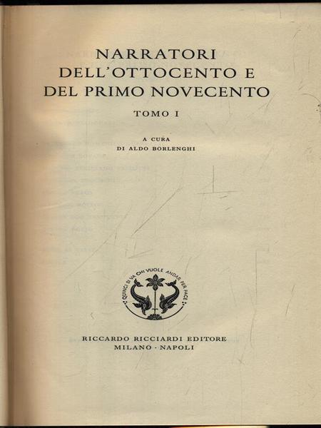 Narratori dell'ottocento e del primo novecento tomo 1