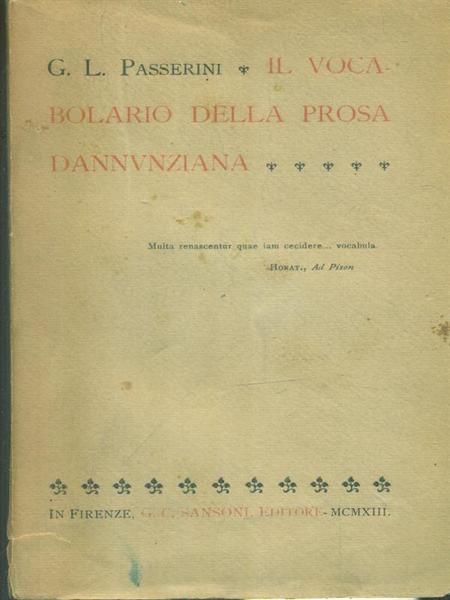 Il vocabolario della prosa dannunziana