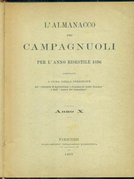 L'almanacco dei campagnuoli per l'anno bisestile 1896