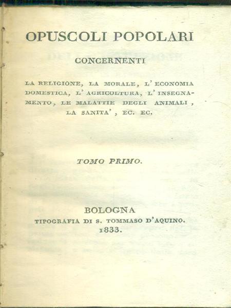 Opuscoli popolari tomo primo
