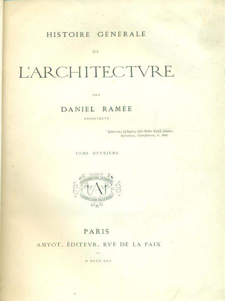 Histoire generale de l'architecture 2vv