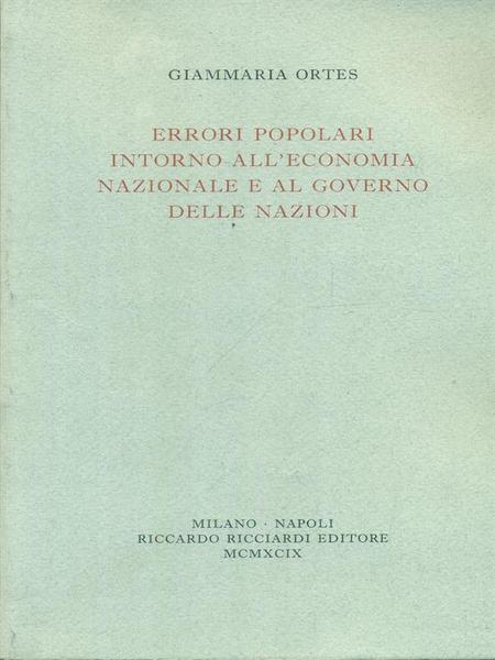 Errori popolari intorno all'economia nazionale e al governo delle nazioni