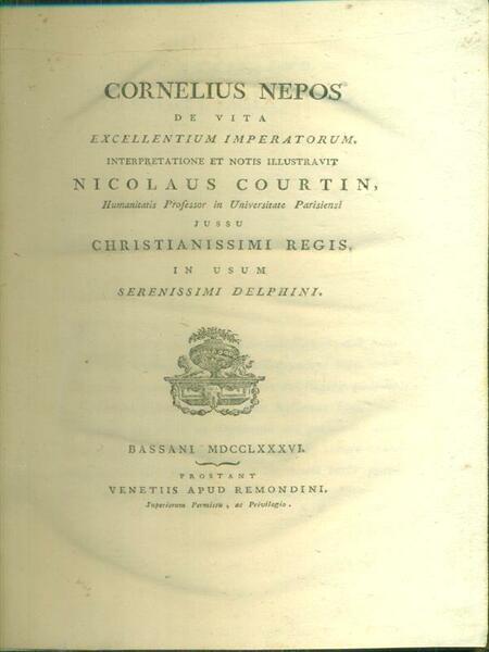 Cornelius Nepos de vita excellentum imperatorum