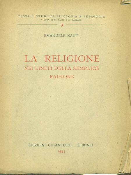 La religione nei limiti della semplice ragione