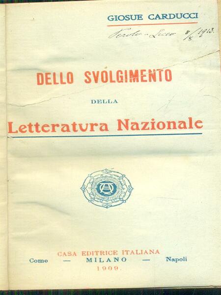 Dello svolgimento della letteratura nazionale