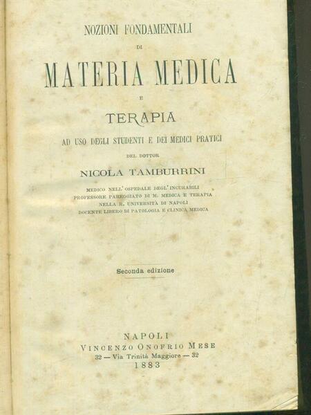 Materia medica e terapia