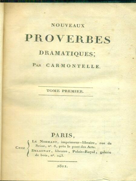 Nouveaux proverbes dramatiques 2vv