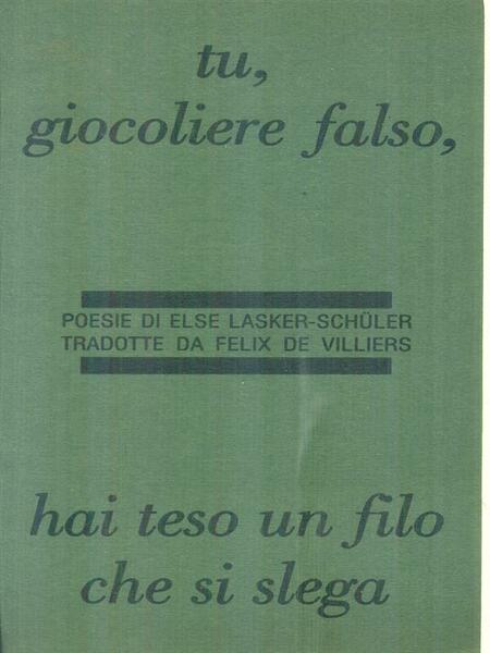 Tu giocoliere falso, hai teso un filo che si slega