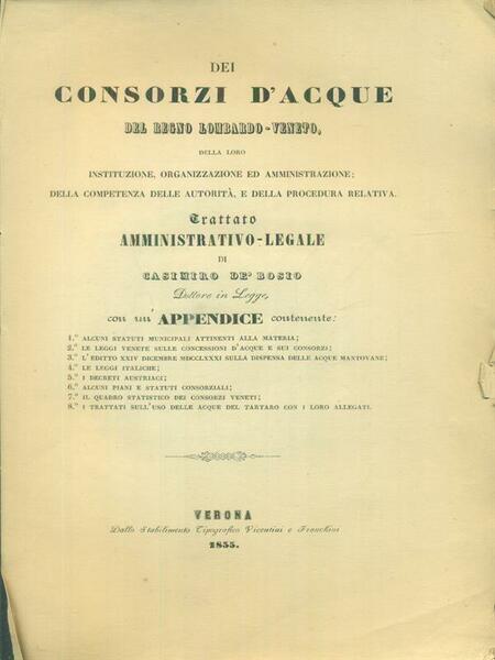 Dei consorzi d'acque del regno Lombardo-Veneto