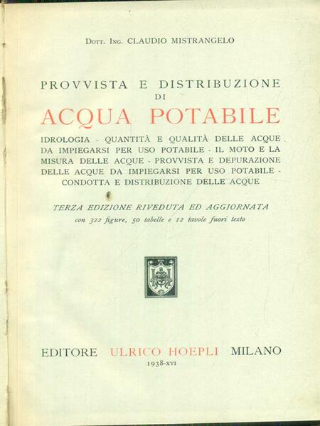 Provvista e distribuzione di acqua potabile