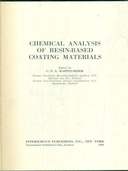 Chemical analysis of resin-based coating materials