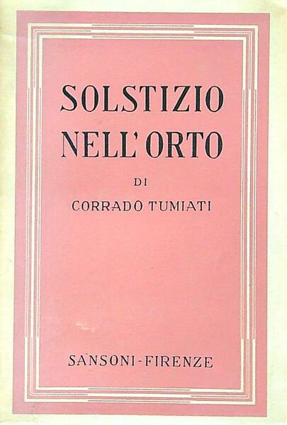 Solstizio nell'orto