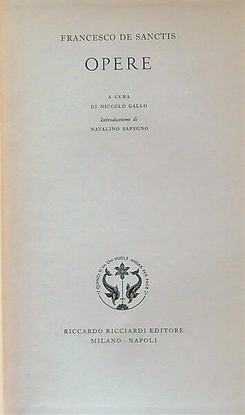 Francesco De Sanctis. Opere