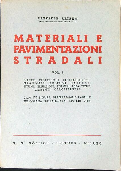 Materiali e pavimentazioni stradali Vol I