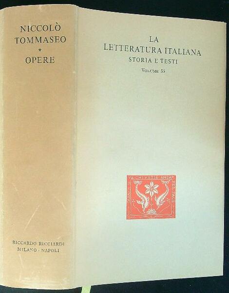 Niccolo' Tommaseo Opere La letteratura Italiana storia e testi 55
