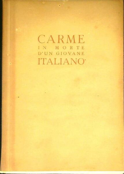 Carme in morte d'un giovane italiano