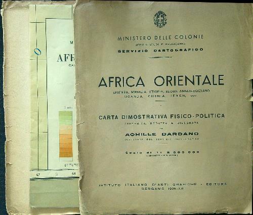 Africa orientale carta dimostrativa fisico-politica
