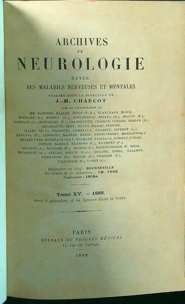 Archives de neurologie XV-XVI