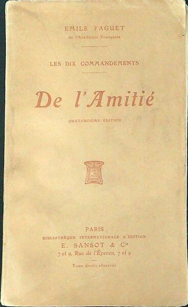 De L'Amitie'