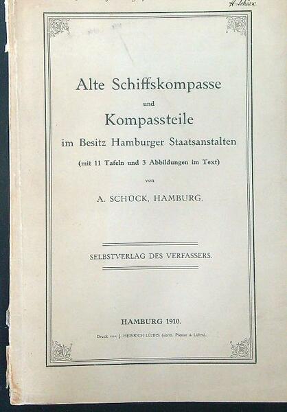 Alte schiffskompasse und kompassteile im besitz hamburger staatsanstalten Con dedica