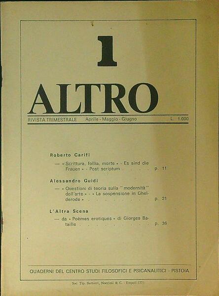 Altro 1 / Aprile - Magigo - Giugno
