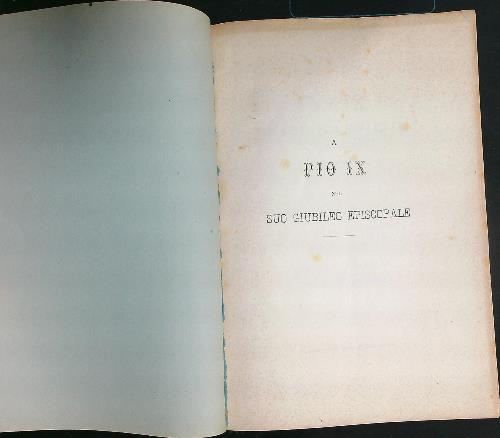 A Pio IX nel suo Giubileo episcopale