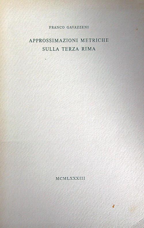 Approssimazioni metriche sulla terza rima