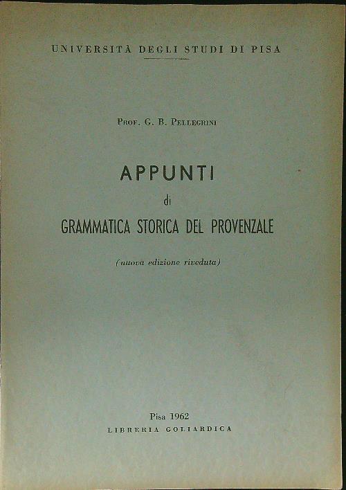 Appunti di grammatica storica del Provenzale