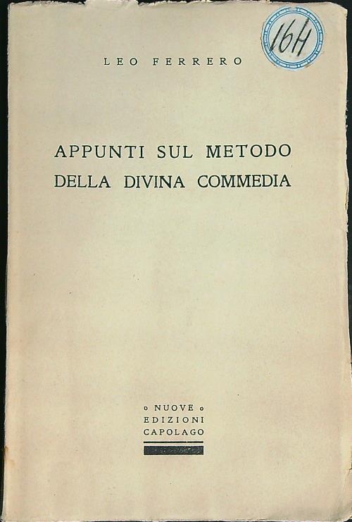 Appunti sul metodo della Divina Commedia