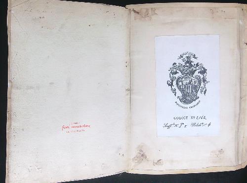Biblioteca Trivulzio Codice n 2/62 Scaff.le n T-I Palchto n. …