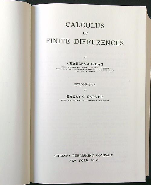 Calculus of Finite Differences