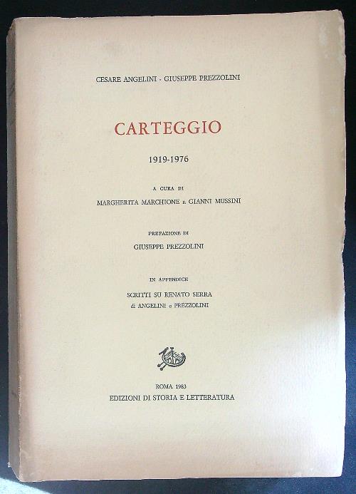 Carteggio 1919 - 1976