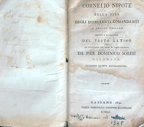 Della vita degli eccellenti comandanti in volgar toscano
