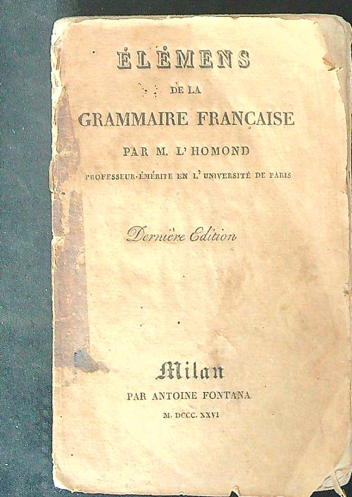 Elemens de la grammaire Francaise
