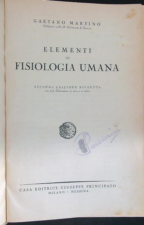 Elementi di fisiologia umana