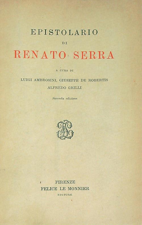 Epistolario di Renato Serra