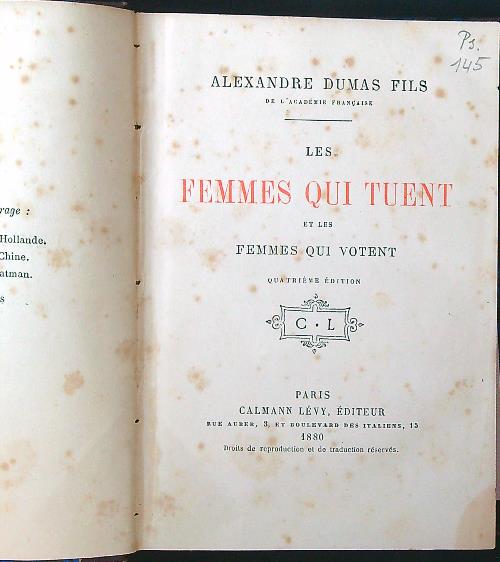 Femmes qui tuent et les femmes qui votent