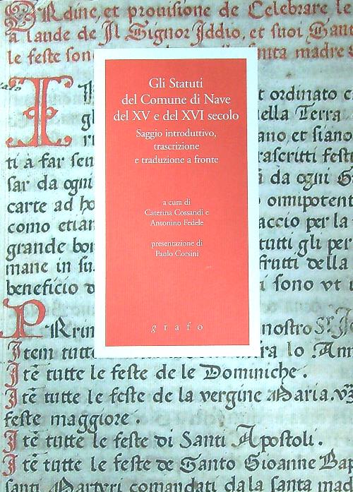 Gli statuti del comune di Nave del XV e del …