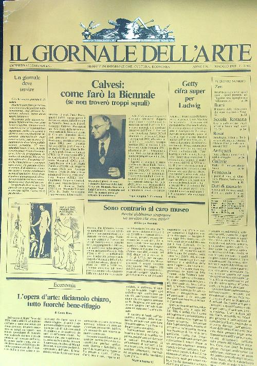 Il giornale dell'arte Anno I N. 1 Maggio 1983