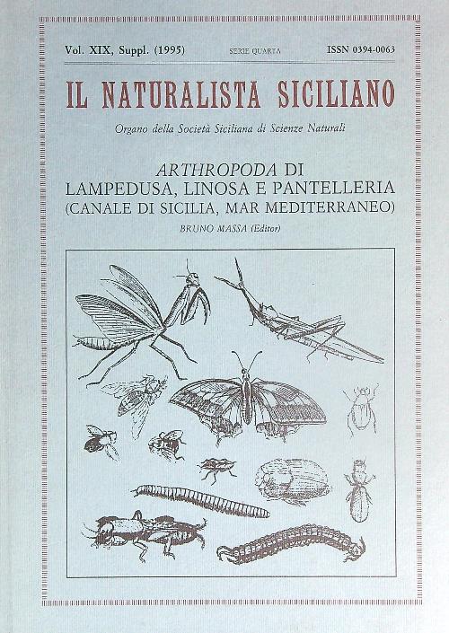 Il naturalista siciliano. Arthropoda di Lampedusa, Linosa. Vol XIX Supp …