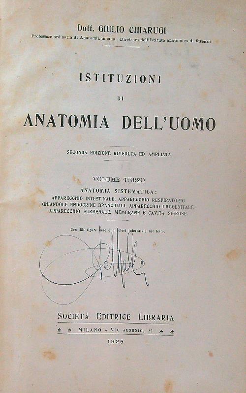 Istituzioni di anatomia dell'uomo. Volume terzo