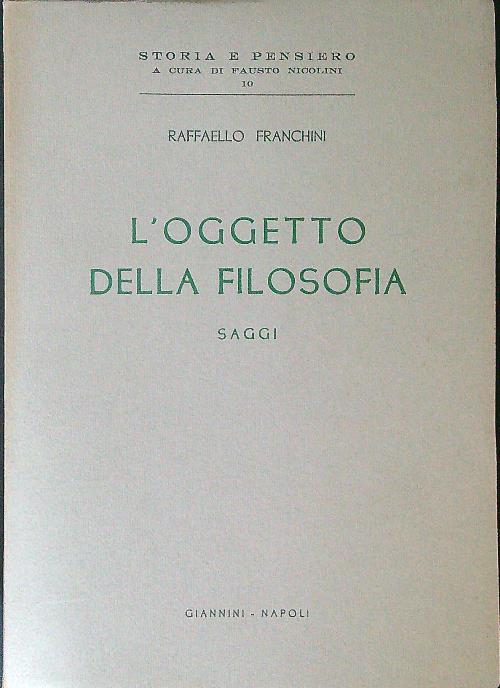 L'oggetto della filosofia Saggi