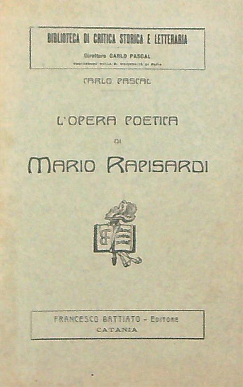 L'opera poetica di Mario Rapisardi