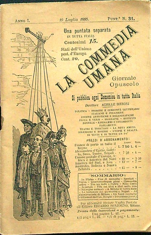 La commedia umana n. 31/19 luglio 1885