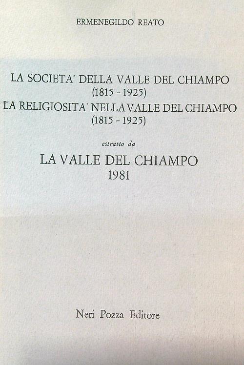 La societa' della valle del chiampo 1815-1925