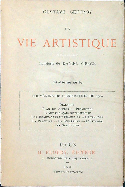La vie artistique. Septieme serie